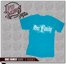 One Family - Kinder Shirt azurblau