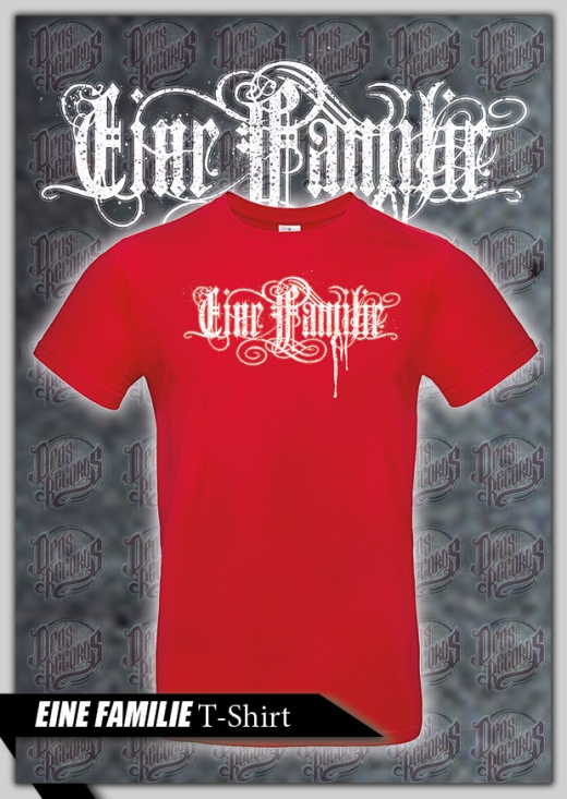 Eine Familie - Frontdruck - Shirt rot / Druck weiß