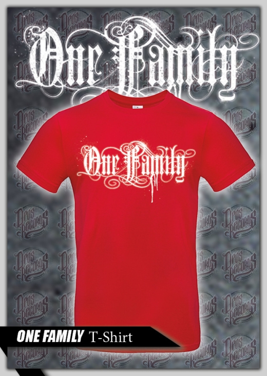 One Family - Frontdruck - Shirt rot / Druck weiß