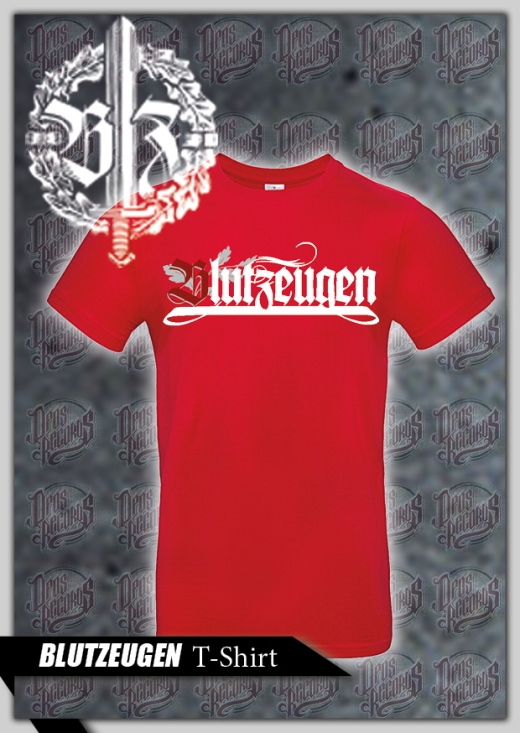Blutzeugen - Schriftzug - Shirt rot